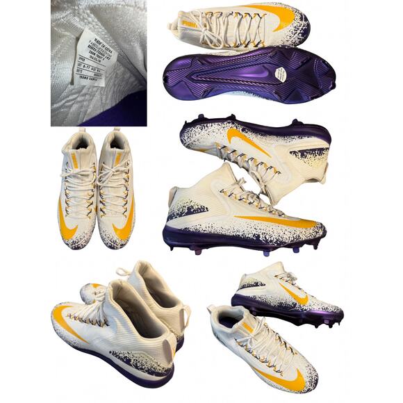 LSU Custom Promo Cleats – Extremely Rare Player Issued (Size 14, Brand New) - Picture 1 of 6
